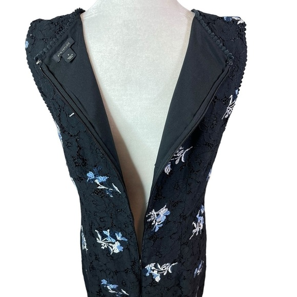 Ann Taylor Floral Embroidered Lace Sheath Dress, Blue, Size US 8 - Picture 5 of 16
